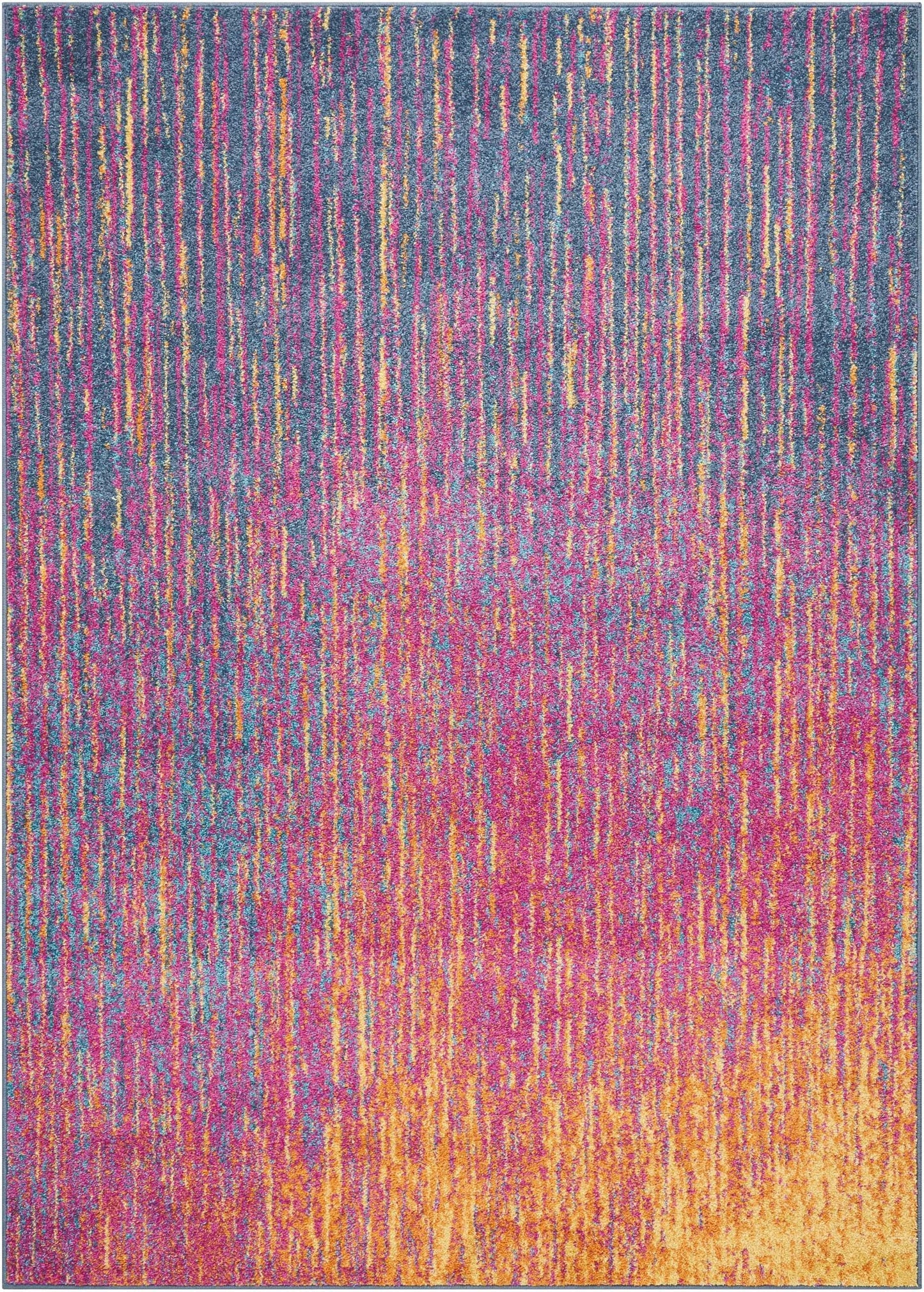 5’ X 7’ Rainbow Abstract Striations Area Rug