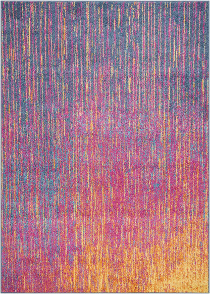 5’ X 7’ Rainbow Abstract Striations Area Rug