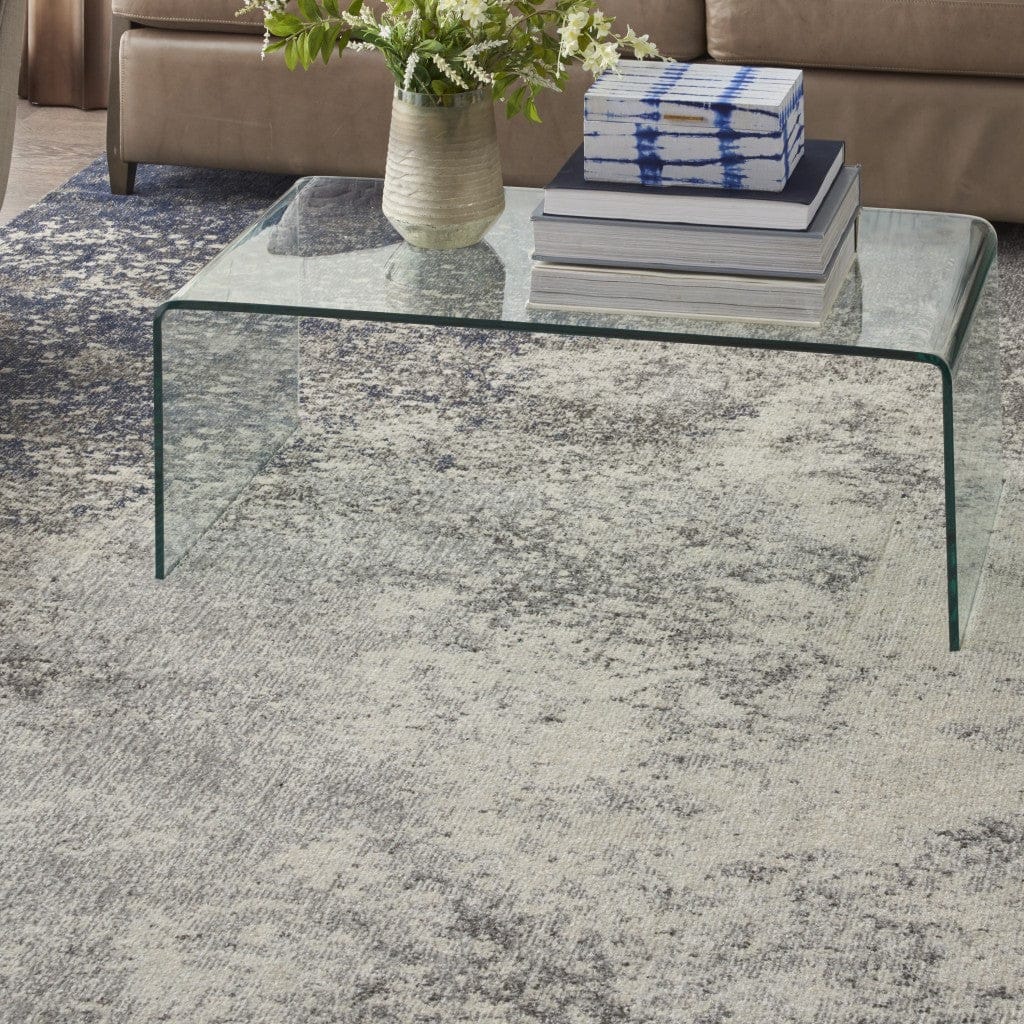 4’ X 6’ Charcoal And Ivory Abstract Area Rug