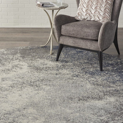 4’ X 6’ Charcoal And Ivory Abstract Area Rug