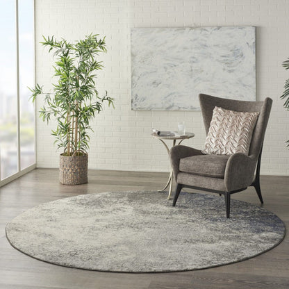 4’ X 6’ Charcoal And Ivory Abstract Area Rug
