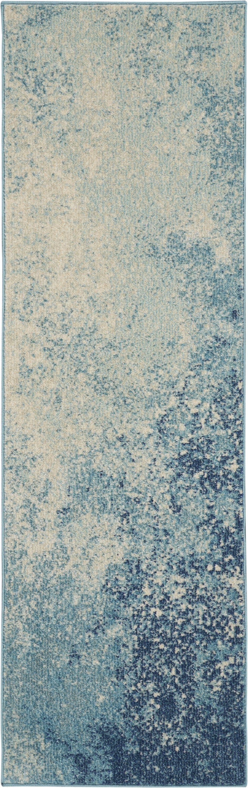 2’ X 3’ Light Blue And Ivory Abstract Sky Scatter Rug