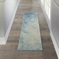 2’ X 3’ Light Blue And Ivory Abstract Sky Scatter Rug