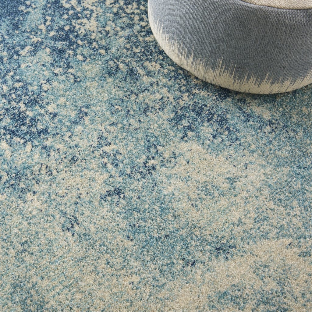 2’ X 3’ Light Blue And Ivory Abstract Sky Scatter Rug