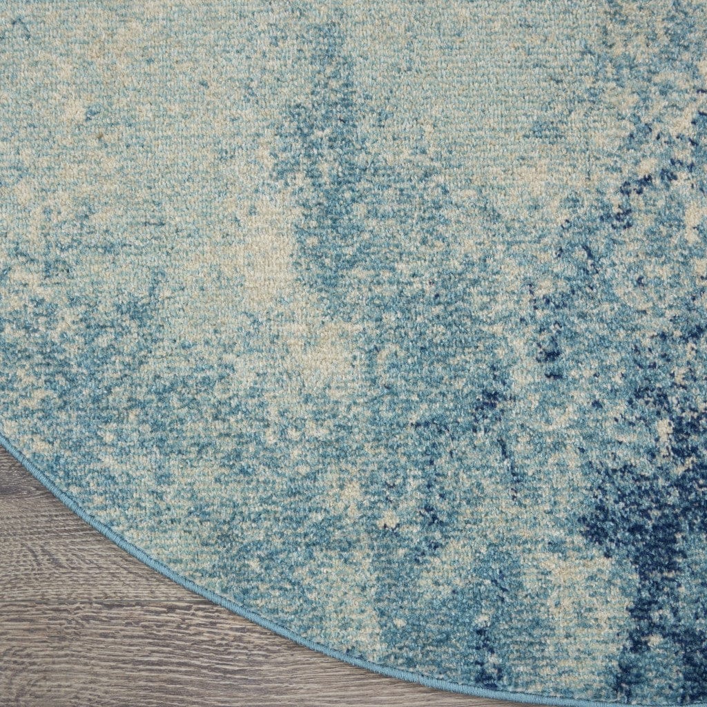 2’ X 3’ Light Blue And Ivory Abstract Sky Scatter Rug
