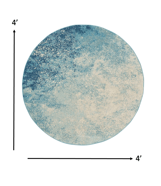 2’ X 3’ Light Blue And Ivory Abstract Sky Scatter Rug