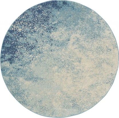 2’ X 3’ Light Blue And Ivory Abstract Sky Scatter Rug