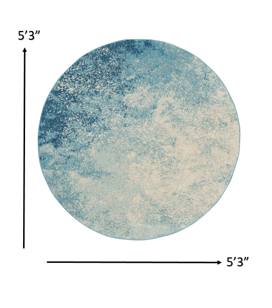 2’ X 3’ Light Blue And Ivory Abstract Sky Scatter Rug