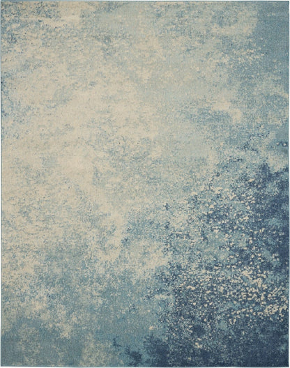 2’ X 3’ Light Blue And Ivory Abstract Sky Scatter Rug
