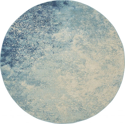 2’ X 3’ Light Blue And Ivory Abstract Sky Scatter Rug
