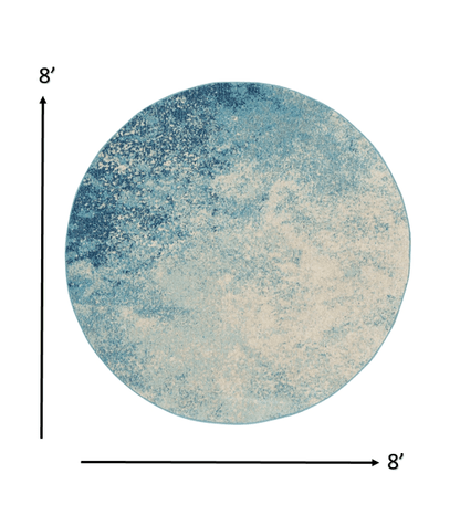 2’ X 3’ Light Blue And Ivory Abstract Sky Scatter Rug