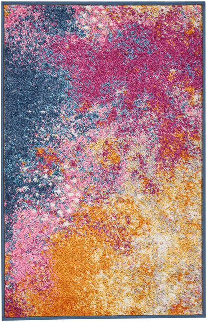2’ X 10’ Abstract Brights Sunburst Runner Rug