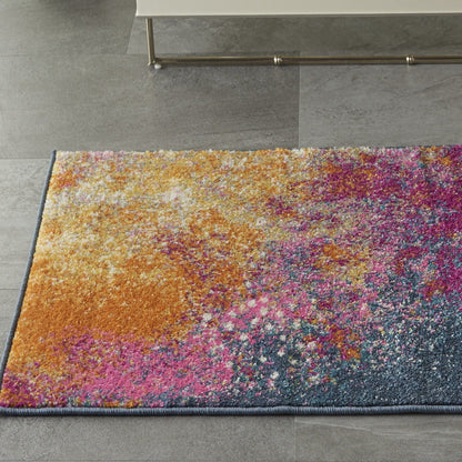 2’ X 10’ Abstract Brights Sunburst Runner Rug