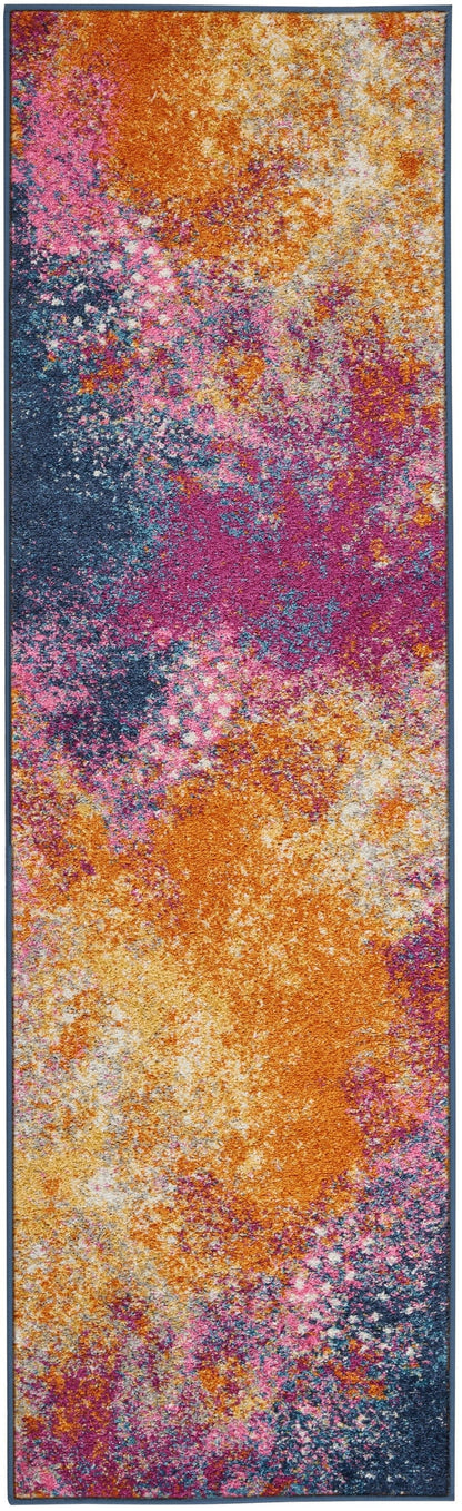 2’ X 10’ Abstract Brights Sunburst Runner Rug