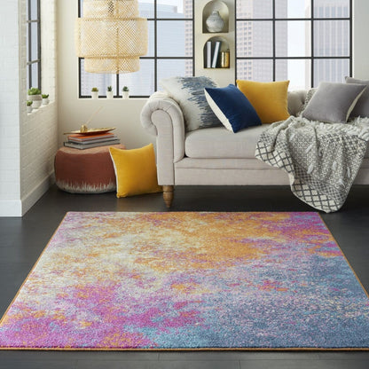 4’ X 6’ Abstract Brights Sunburst Area Rug