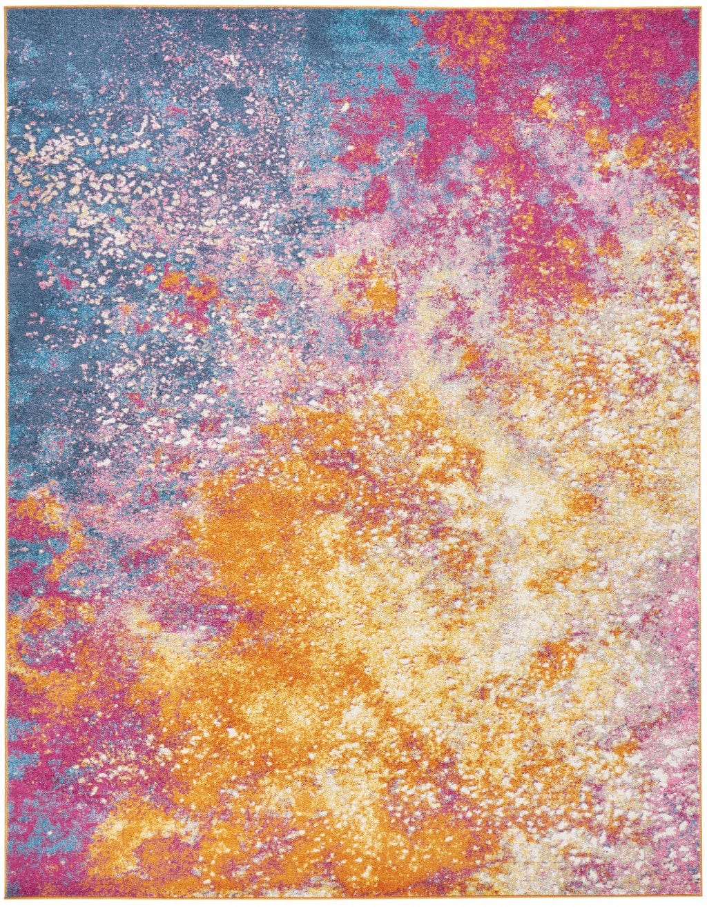 2’ X 10’ Abstract Brights Sunburst Runner Rug