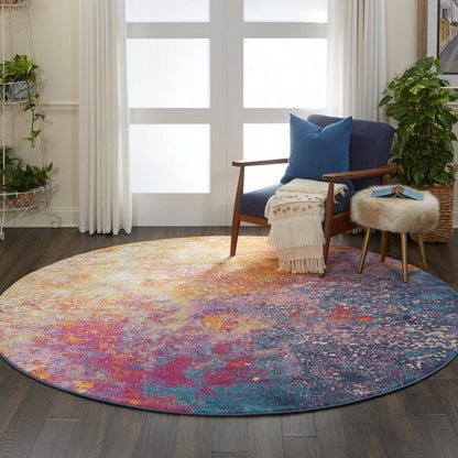 2’ X 10’ Abstract Brights Sunburst Runner Rug