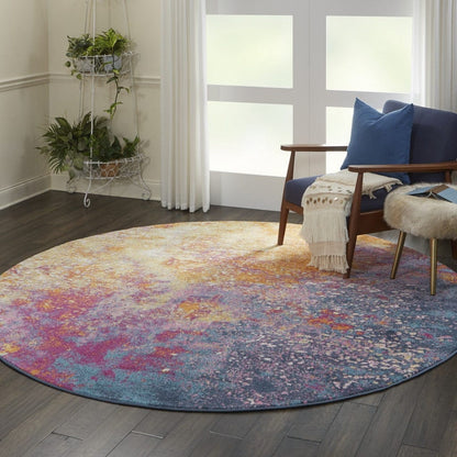 2’ X 10’ Abstract Brights Sunburst Runner Rug