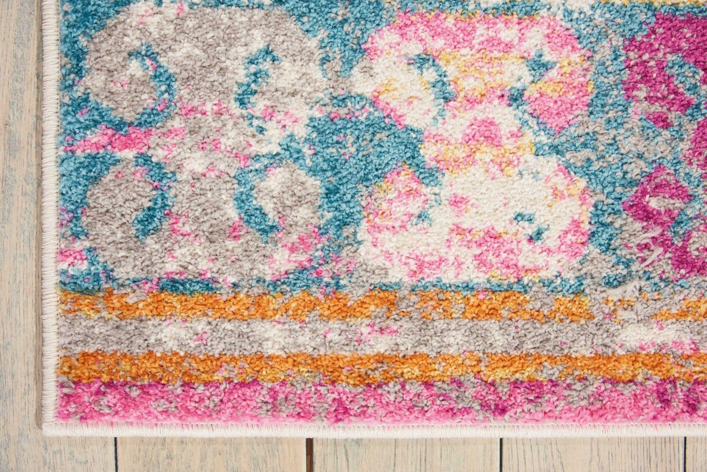 2’ X 6’ Ivory And Magenta Tribal Pattern Runner Rug