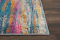 2’ X 6’ Gray Colorful Abstract Stripes Runner Rug