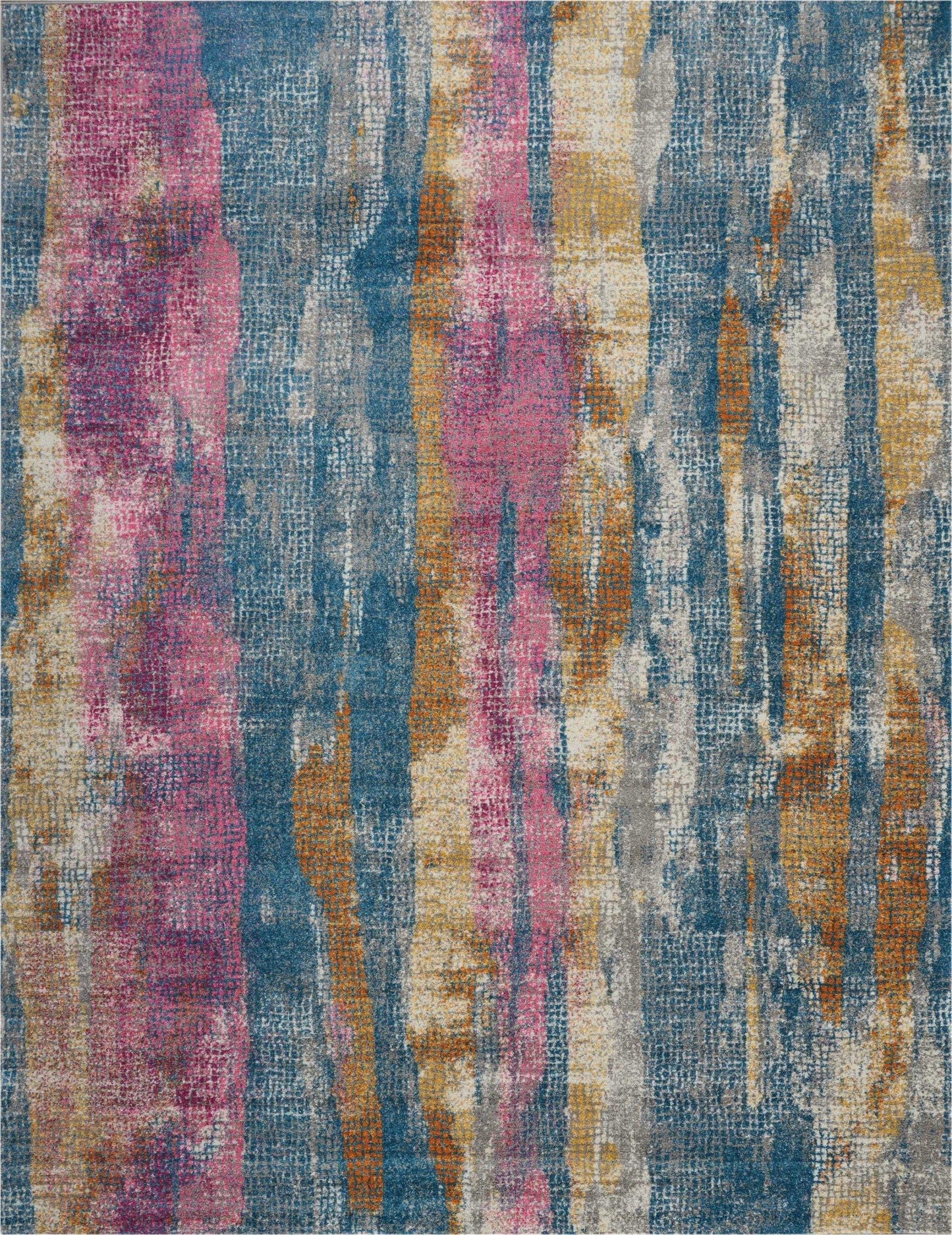 2’ X 6’ Gray Colorful Abstract Stripes Runner Rug