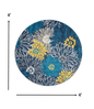2’ X 10’ Blue Tropical Flower Runner Rug