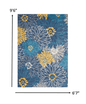 2’ X 10’ Blue Tropical Flower Runner Rug