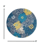 2’ X 10’ Blue Tropical Flower Runner Rug