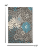 2’ X 3’ Charcoal And Blue Big Flower Scatter Rug