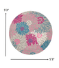2’ X 6’ Gray And Pink Tropical Flower Runner Rug