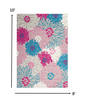 2’ X 6’ Gray And Pink Tropical Flower Runner Rug