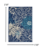 2’ X 3’ Navy And Ivory Floral Scatter Rug