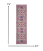 2’ X 6’ Light Gray And Pink Medallion Runner Rug