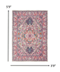 4’ X 6’ Light Gray And Pink Medallion Area Rug