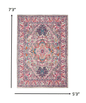 4’ X 6’ Light Gray And Pink Medallion Area Rug