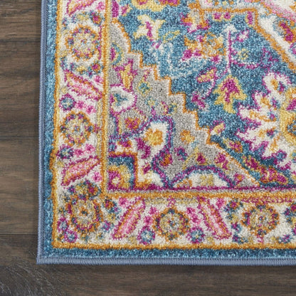 2’ X 3’ Teal And Pink Medallion Scatter Rug