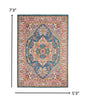 4’ X 6’ Teal And Pink Medallion Area Rug