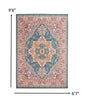 4’ X 6’ Teal And Pink Medallion Area Rug