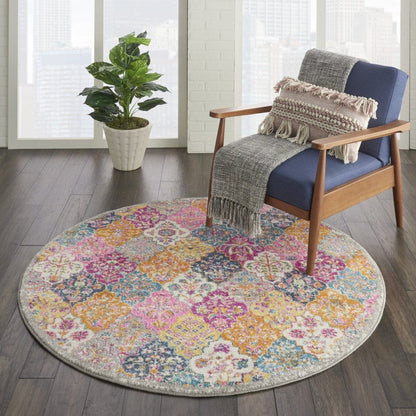 2’ X 3’ Muted Brights Floral Diamond Scatter Rug