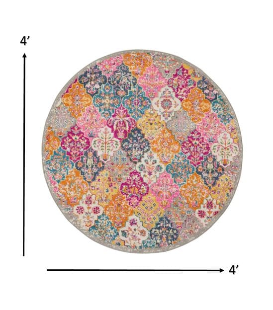 2’ X 3’ Muted Brights Floral Diamond Scatter Rug