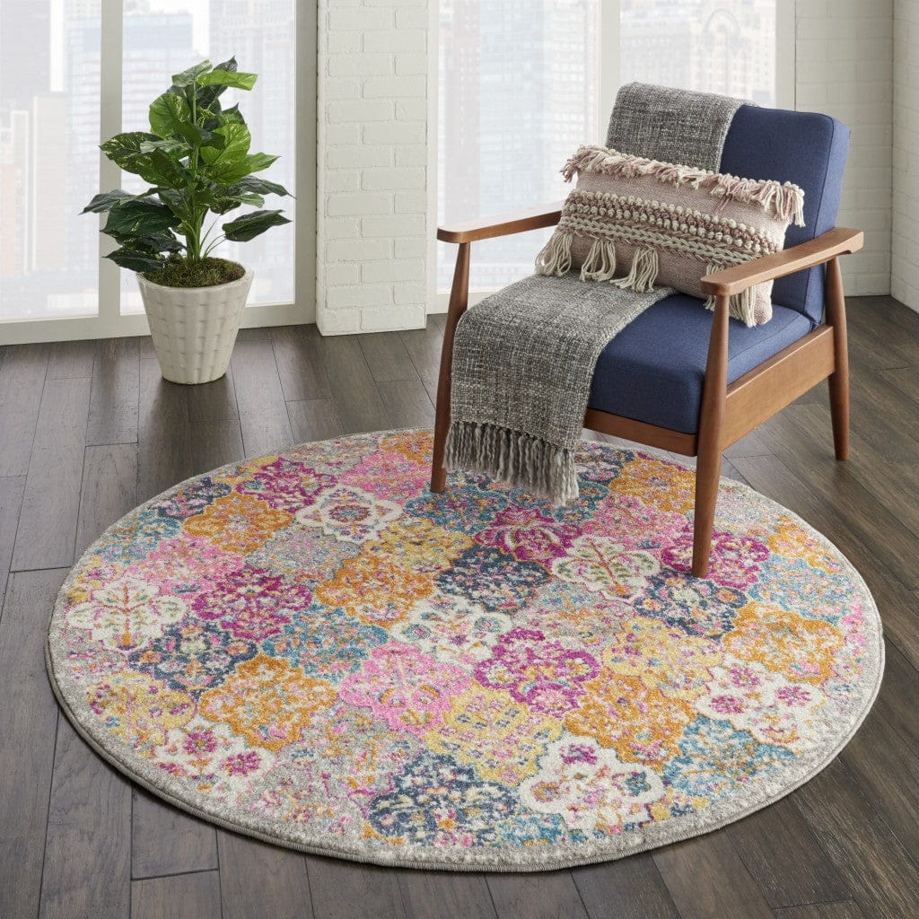 2’ X 3’ Muted Brights Floral Diamond Scatter Rug