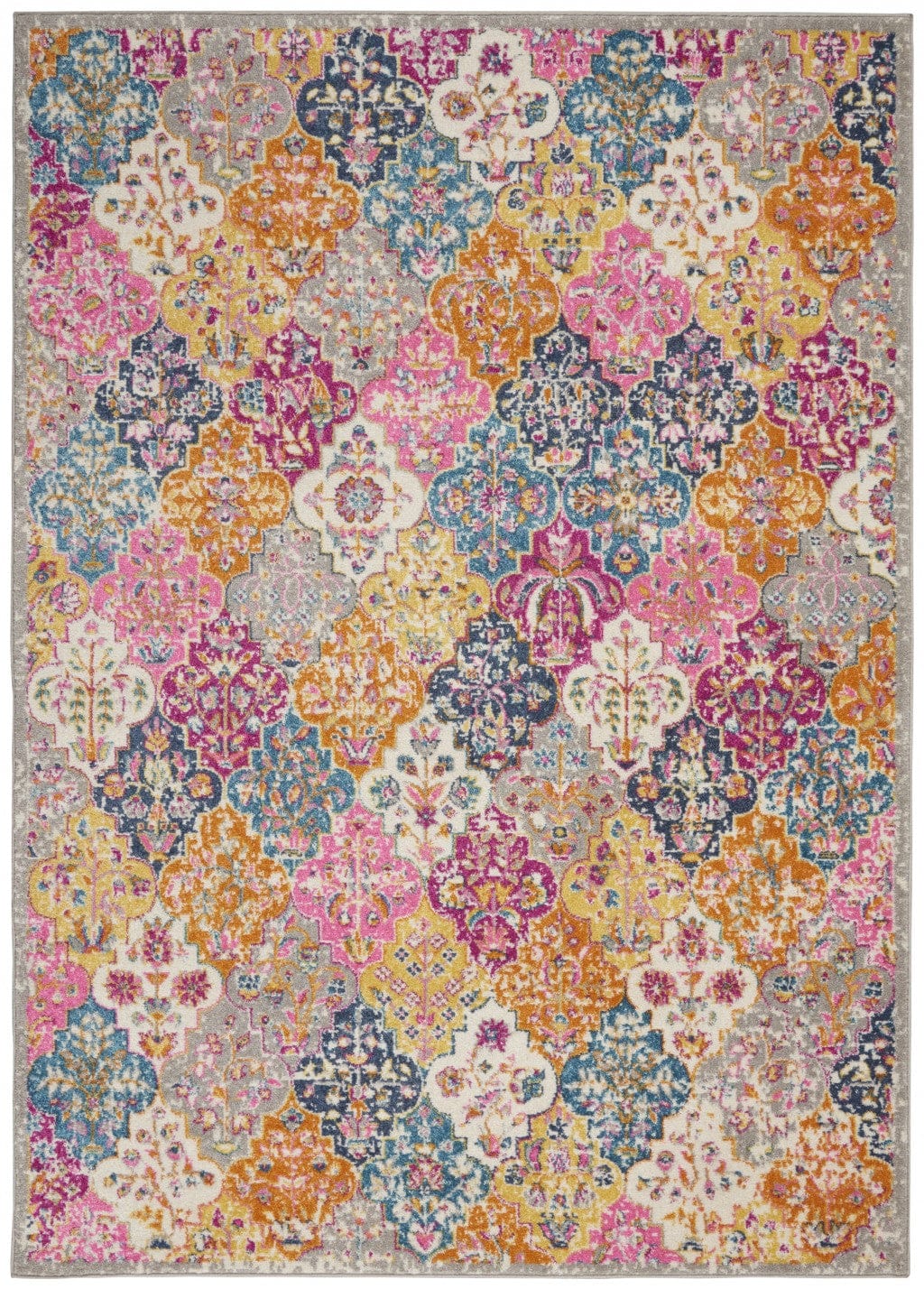 2’ X 3’ Muted Brights Floral Diamond Scatter Rug