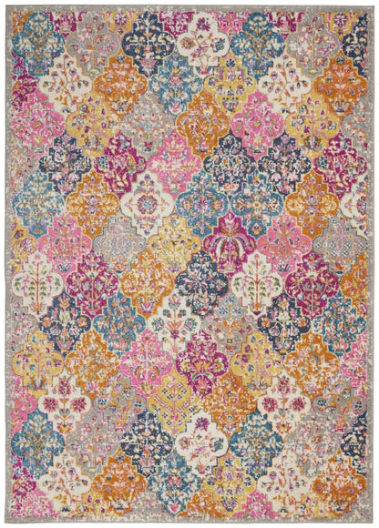 2’ X 3’ Muted Brights Floral Diamond Scatter Rug