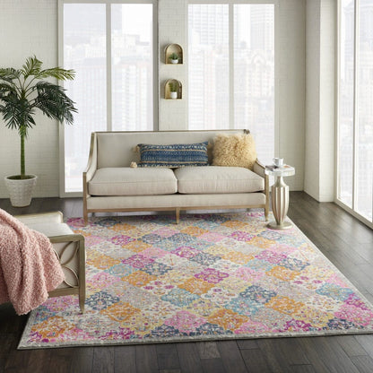 2’ X 3’ Muted Brights Floral Diamond Scatter Rug