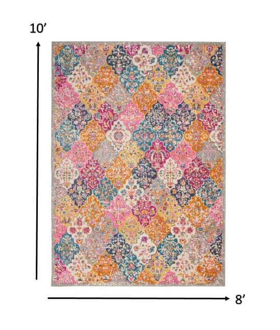 2’ X 3’ Muted Brights Floral Diamond Scatter Rug
