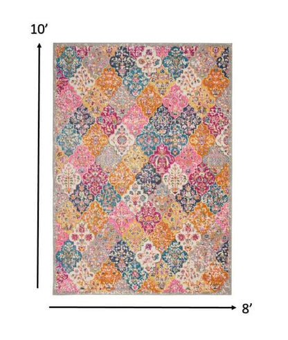 2’ X 3’ Muted Brights Floral Diamond Scatter Rug