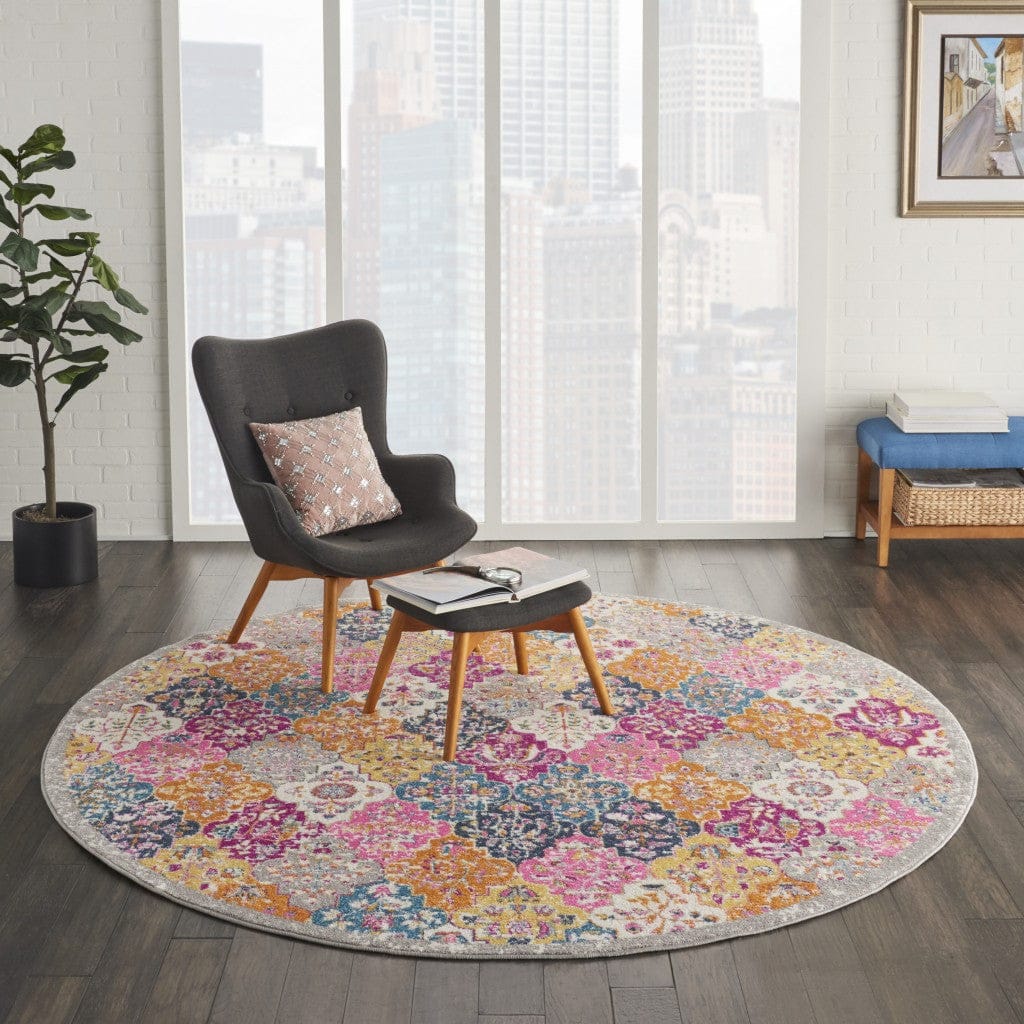 2’ X 3’ Muted Brights Floral Diamond Scatter Rug