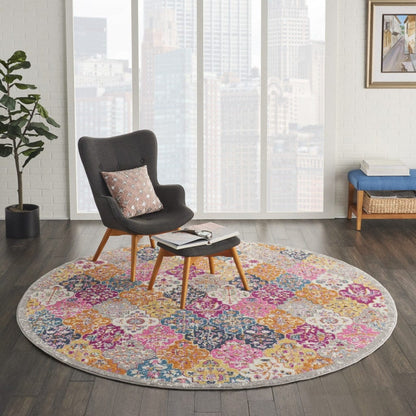 2’ X 3’ Muted Brights Floral Diamond Scatter Rug