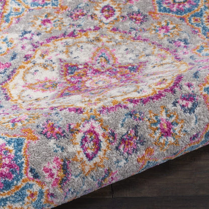 2’ X 3’ Gray And Pink Medallion Scatter Rug