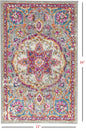2’ X 3’ Gray And Pink Medallion Scatter Rug